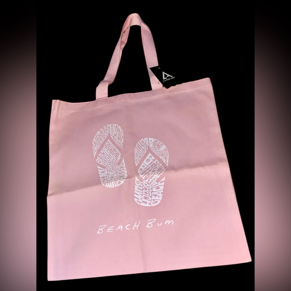 La pop Art ~ Pink Beach Bum Tote Bag
Sz. 16” x 15”